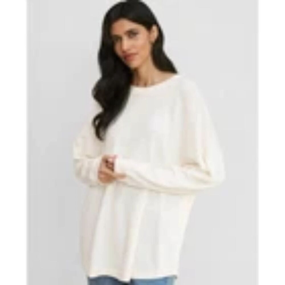 Jenni Kayne Summer Boyfriend Long Sleev White T-shirt Relaxed Fit XXS Minimalist